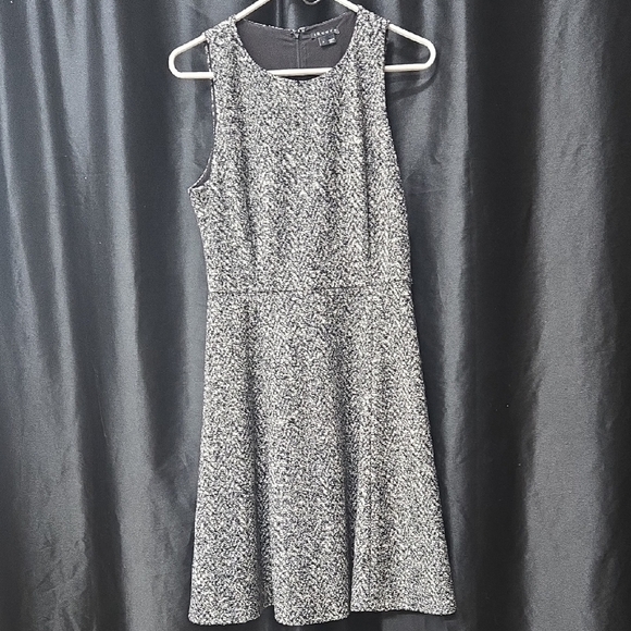 Theory Black and Gray Textured Midi Dress - Picture 1 of 7